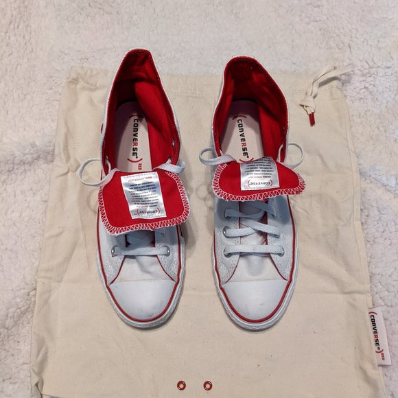 (Converse) Red "Open To Change" Hi-Tops - Picture 2 of 8